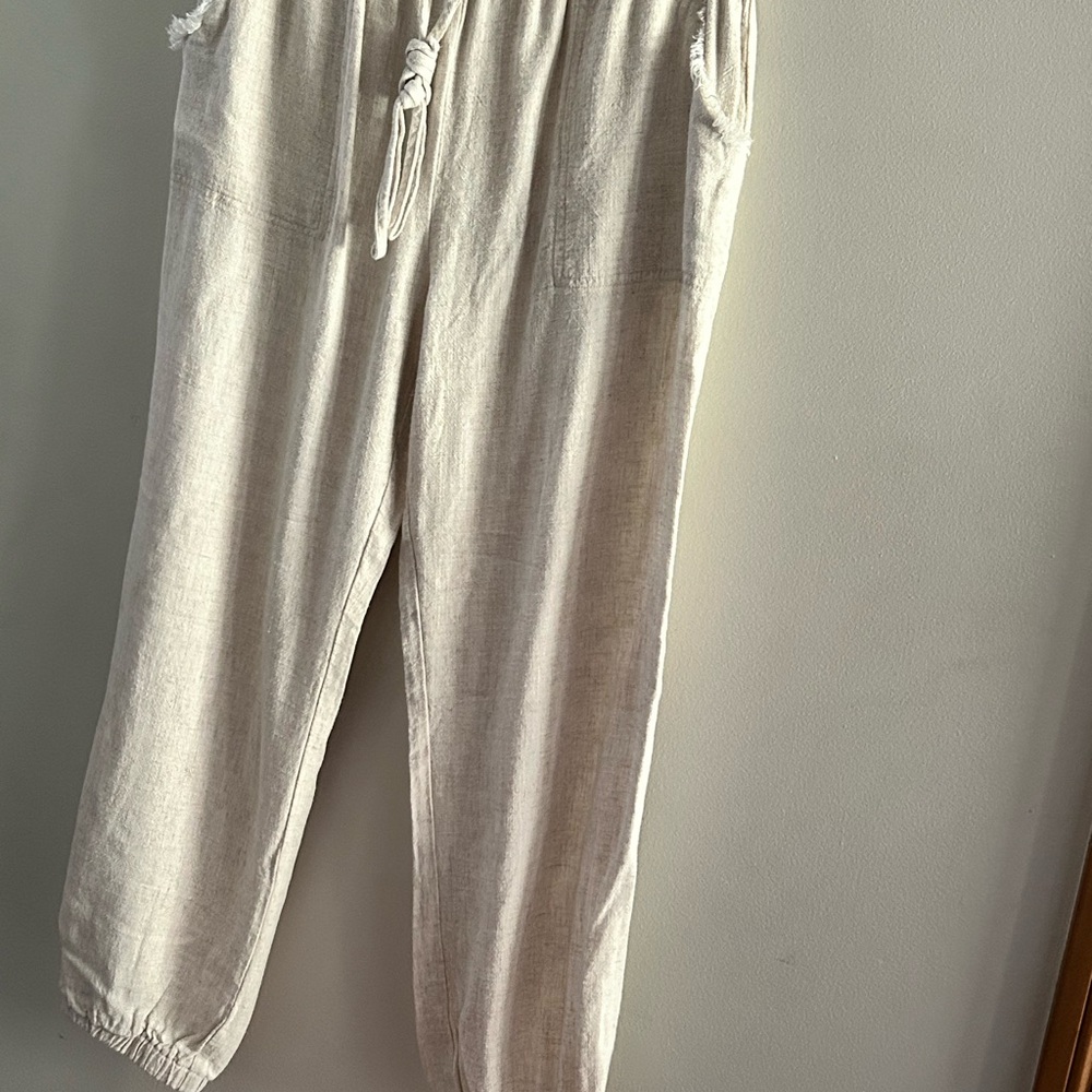 Linen Cream Joggers